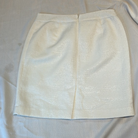 Banana Republic Cream Lined Pencil Skirt Bridal Formal Elegant Summer Size 12 - Picture 6 of 9